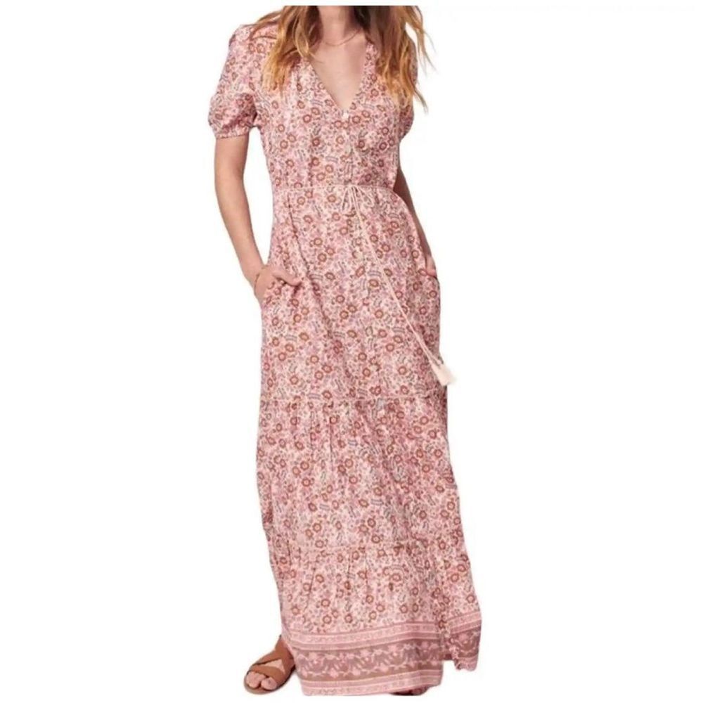 Faherty Pink Floral Maxi Dress